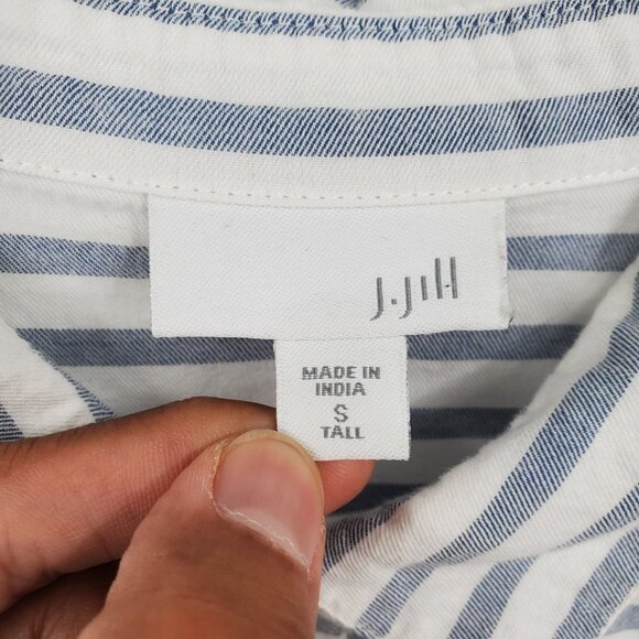 J. Jill Striped Long Sleeve Tunic Blouse Oversize Button Up Cotton Small Womens - Picture 4 of 10